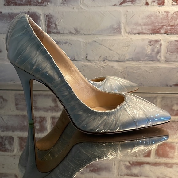 Jimmy Choo Off White Anne Heels- light blue/transparent - Picture 4 of 9